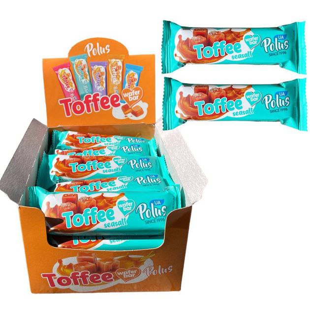 Батончик вафельний POLUS Seasalt Toffee 30г (ящик 49 шт)